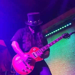 Top Hat // Slash Style Hat // Rocker Black Leather Hat // Leather High Top Hat // Conchos Hatband Replica Slash Fans HIGH Top Hat image 2