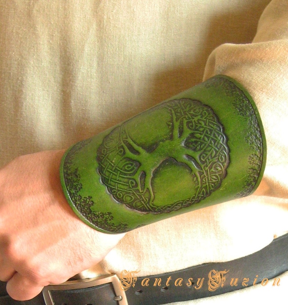 Colorful Victorian Fashion Vintage Stamps Design Leather Cuff Bracer