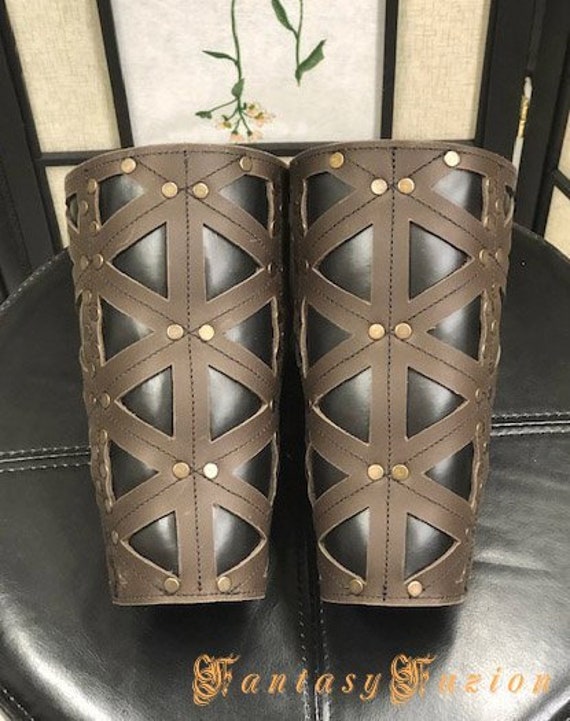 Medieval Gladiator Viking Armor Armbands Leather Bracers A