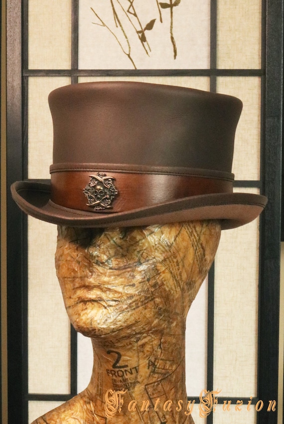 Top Hat // Pirate Cosplay Leather Top Hat // Standard  display picture 3