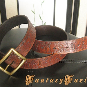 Medieval Viking Knight Norse Runes Custom Leather Belt