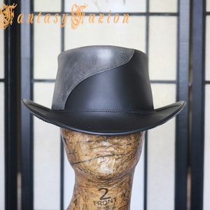 Adventurer-hoed // Vintage leren hoed // Unieke Fedora-hoed // Urban Club Wear-hoed