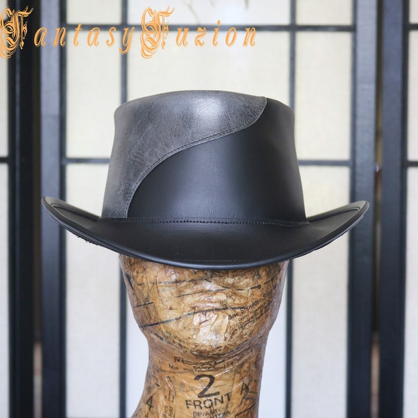 Chapeau d'aventurier // chapeau en cuir vintage // Chapeau en cuir Fedora unique // Chapeau Urban Club Wear