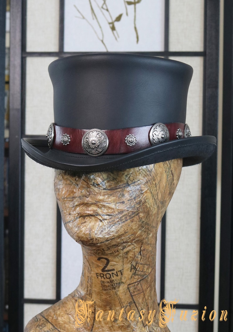 Rock N Roll Top Hat // Western Hatband // Desperado Leather - Etsy