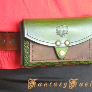 Medieval Larp Knight cuero cinturón bolsa bolsa Iphone o Android tamaños personalizados