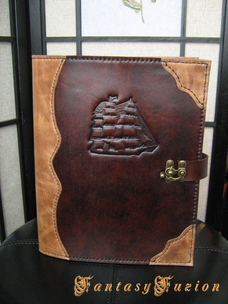 Pirate Renaissance Captain Logbook Leather Book Cover Large Etsy