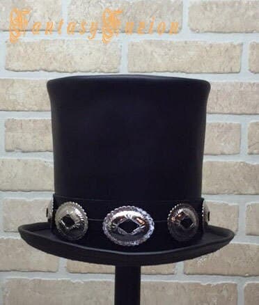 Graf Spreek luid repetitie Top Hat // Rocker Zwart Lederen Slash Style Top Hat // Lederen - Etsy  Nederland