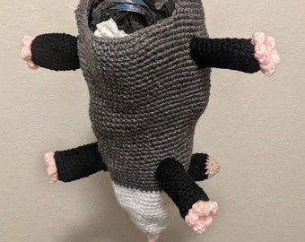 PATTERN ONLY Crochet Opossum Grocery Bag Holder