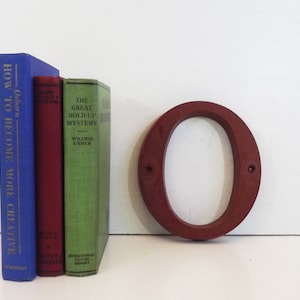 Vintage Red Plastic Letter O: Rustic Wall Decor (7 Inch)