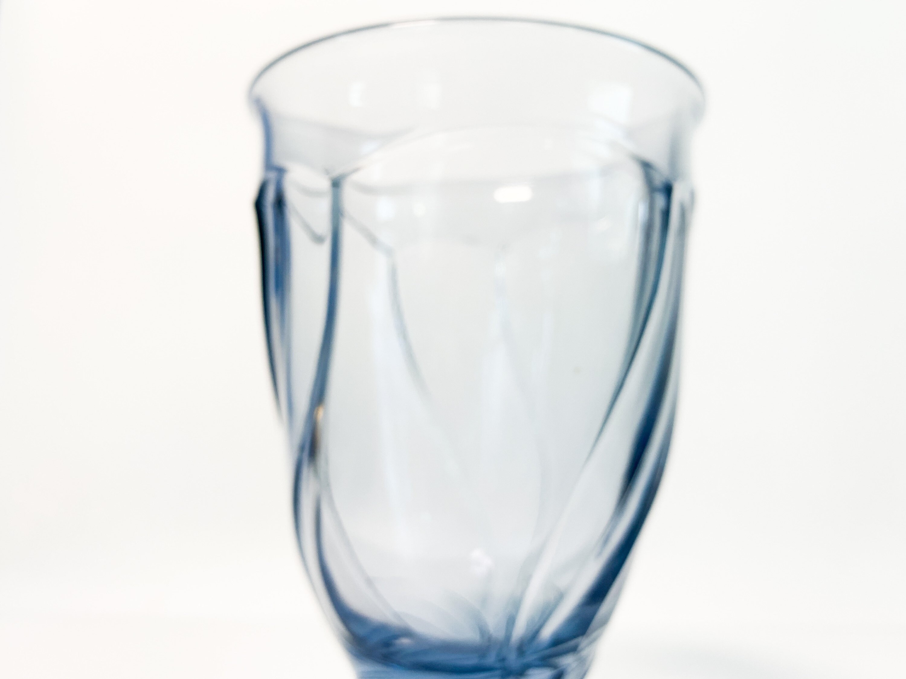 4 Vintage Noritake Blue Sweet Swirl Iced Tea / Heavy Water Goblets by