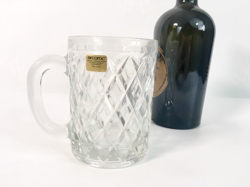 Set of 6 Paul Sebastian Vintage Arcoroc LARGE Coffee / Beer Mugs Made