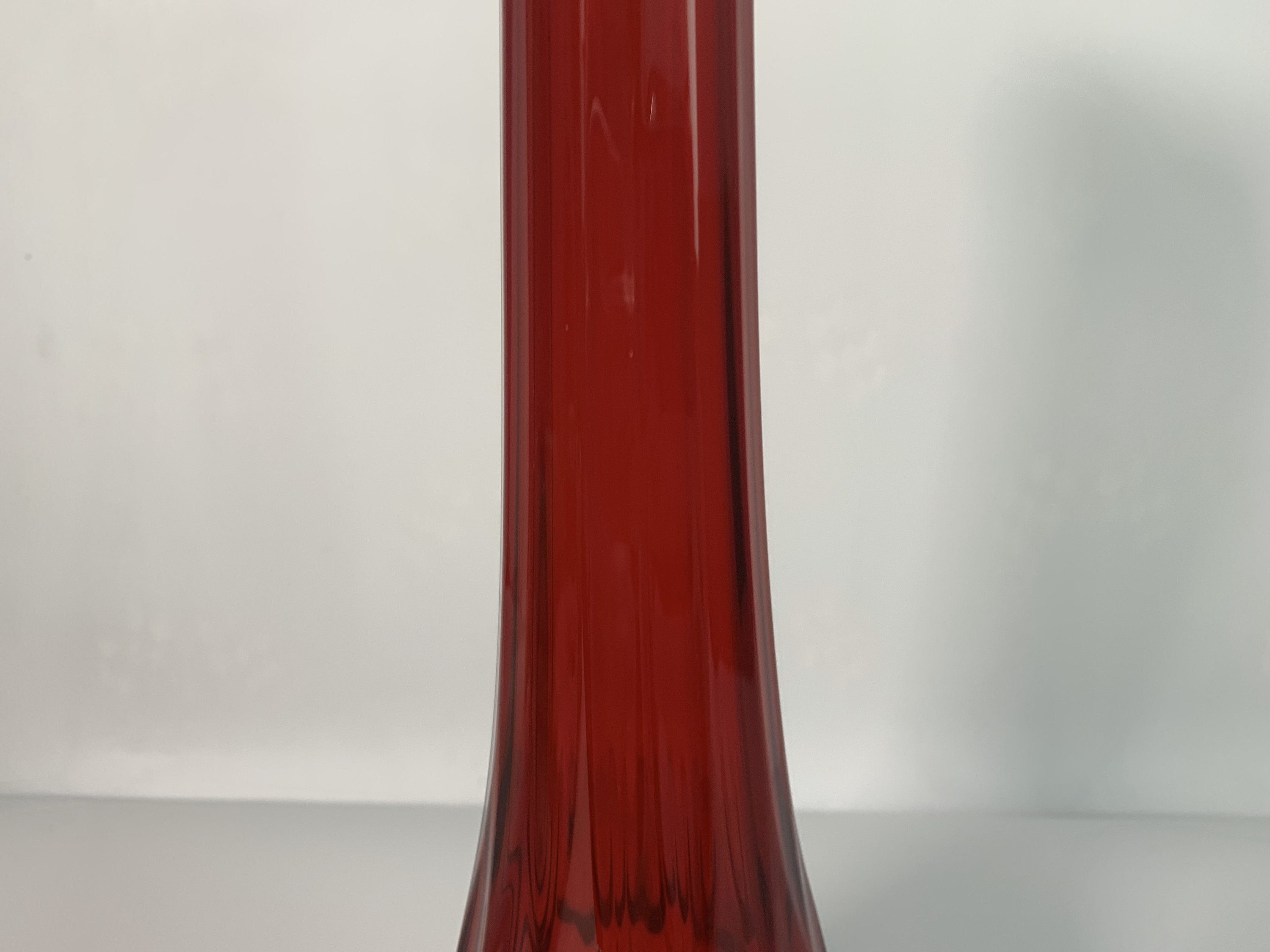 Vintage Viking Budvase Ruby Tall Amberina Vase Red Yellow Stretched