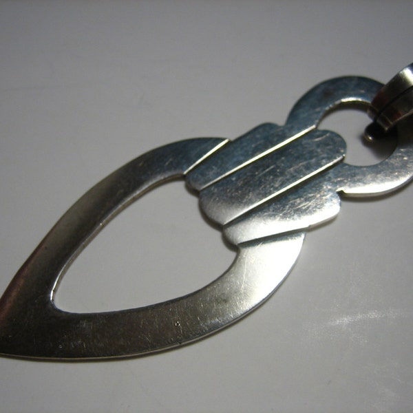 Art Deco Pendant - Sterling Silver Signed Pendant - 925 Mexico