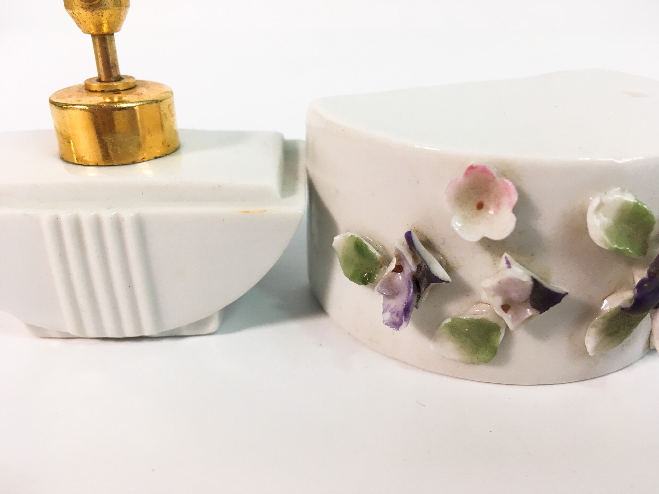 vintage solid perfume compact - violet posy box — marble & milkweed