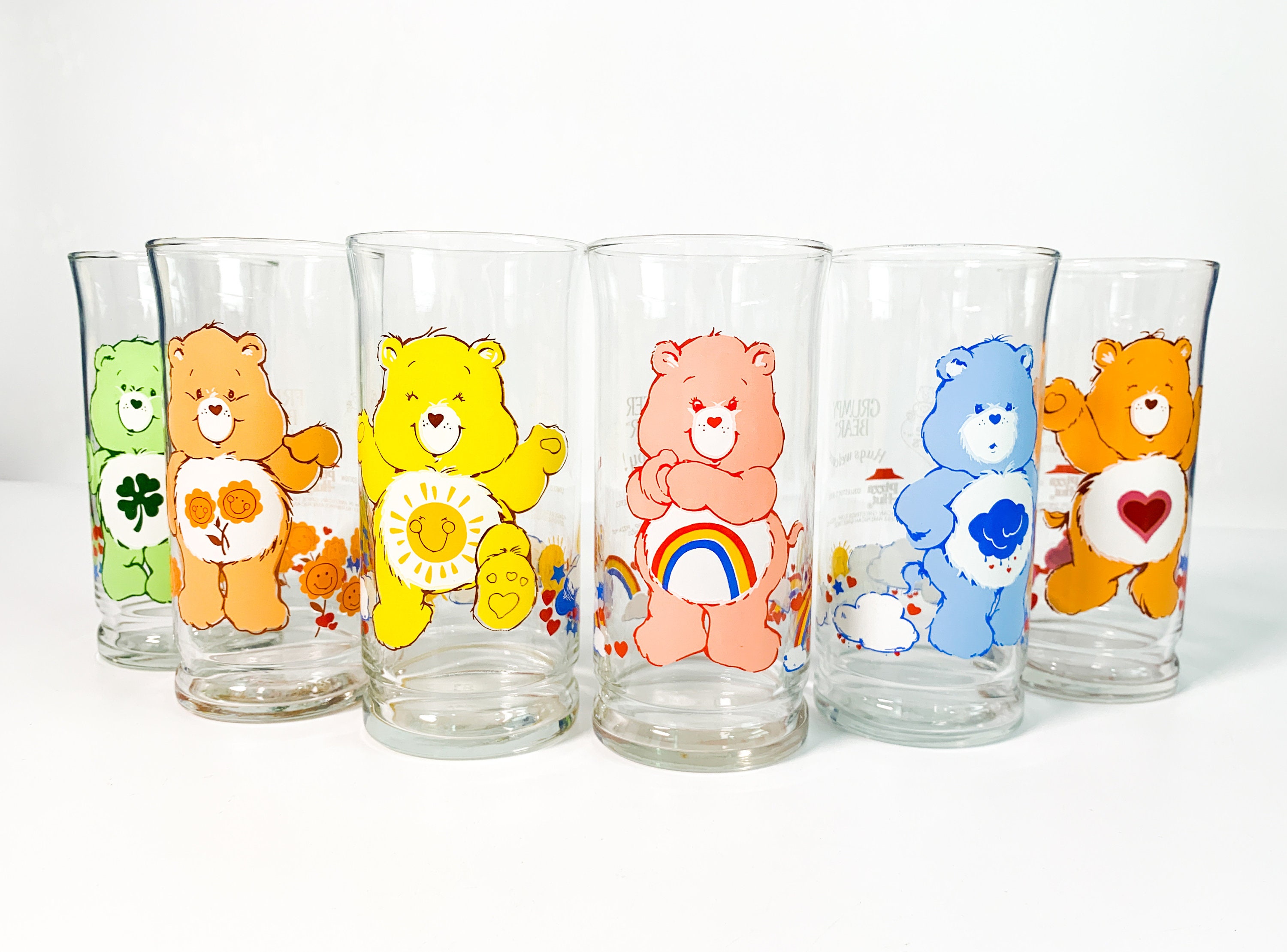 1983 Libbey Care Bears Pizza Hut Friend Bear Collectors Glass 