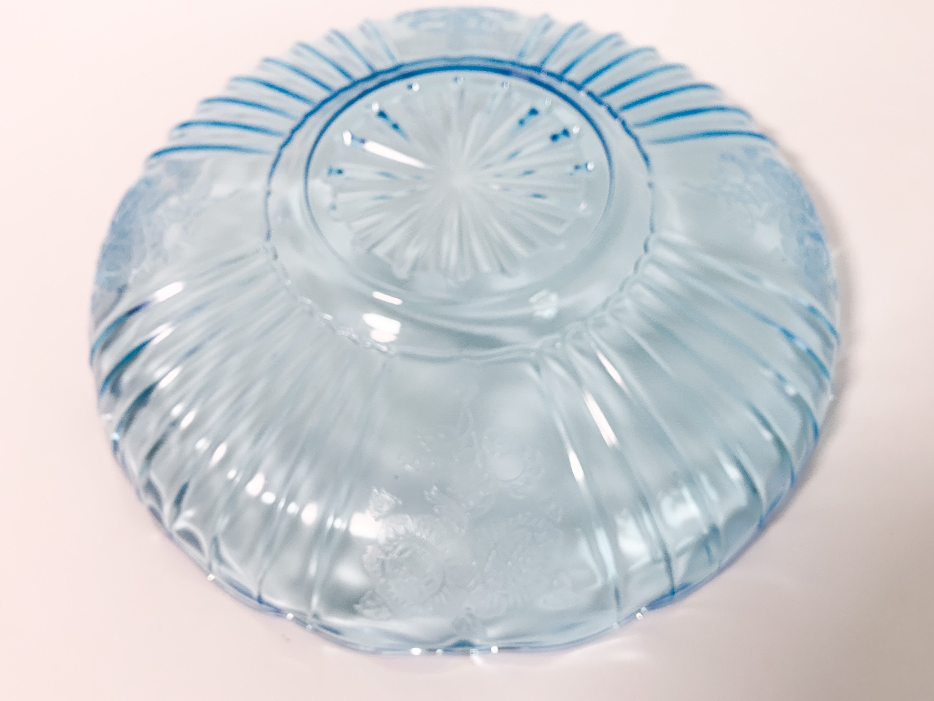 Vintage Mayfair Blue Low Bowl by Anchor Hocking Depression Glass