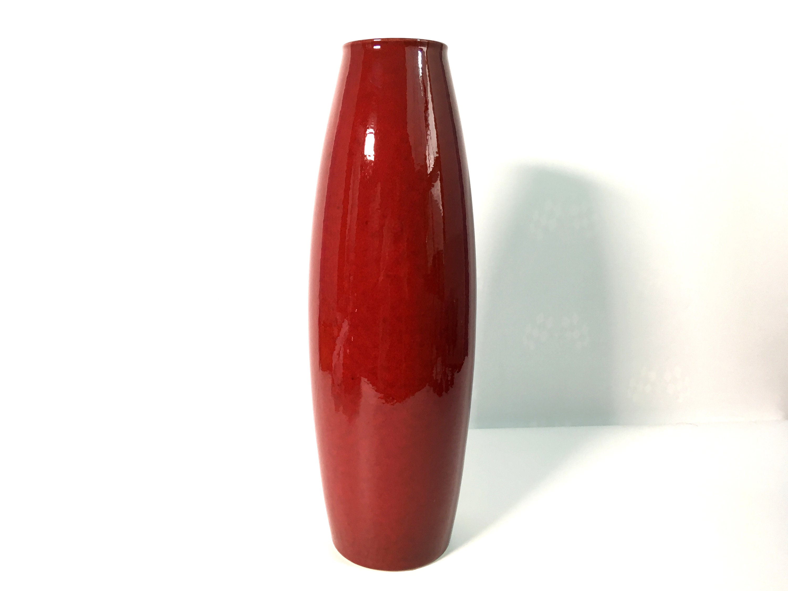 Vintage Oxblood / Dark Red Amano 16 Vase German Pottery 62940 Tall