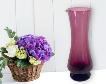 Vintage Purple Glass Pitcher: Mid-Century Modern Kitchen Decor