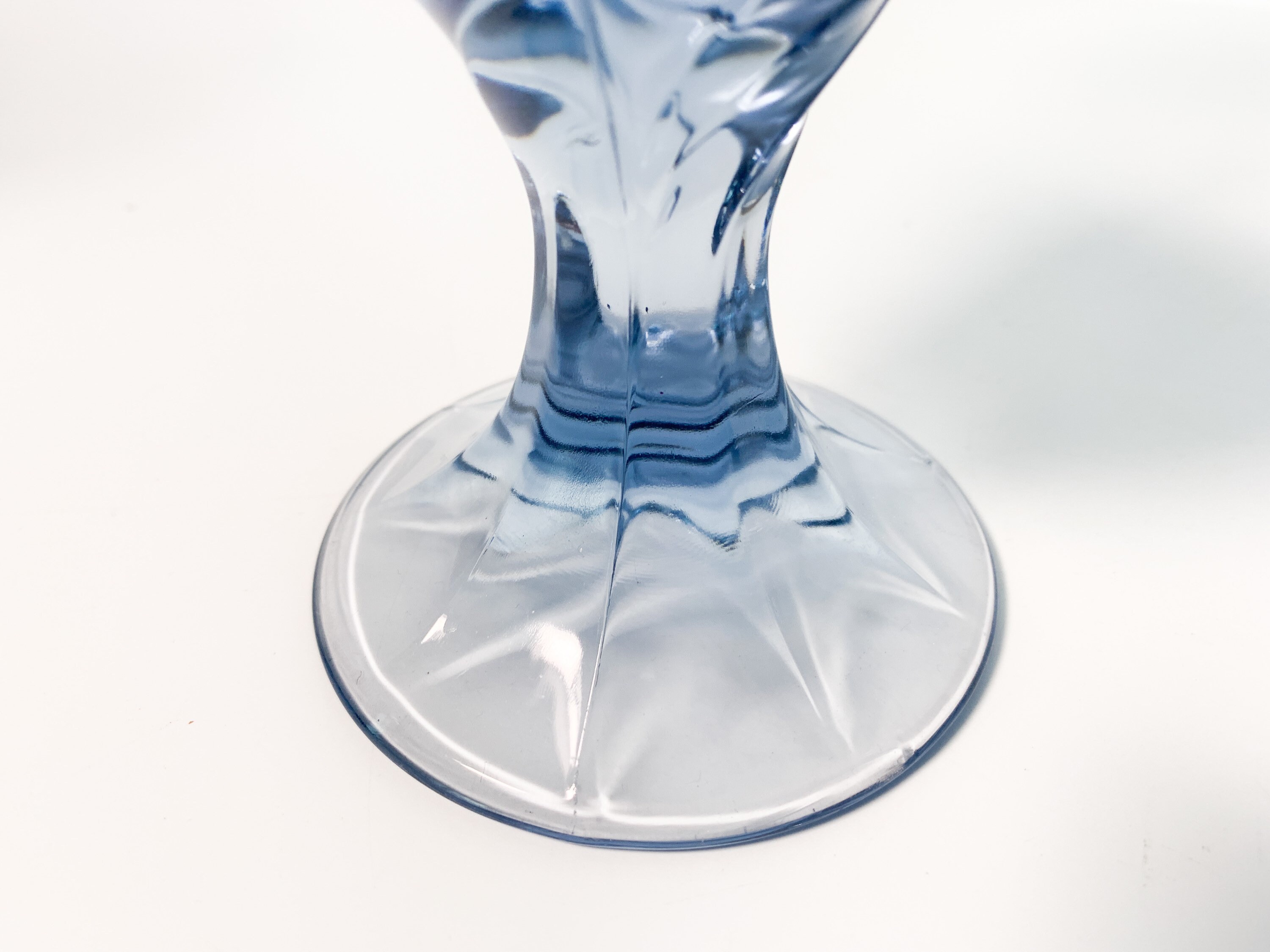 4 Vintage Noritake Blue Sweet Swirl Iced Tea / Heavy Water Goblets by