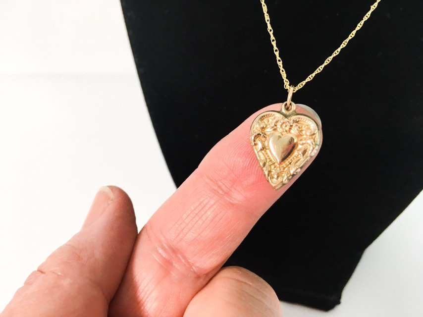 heart monogram gold necklaces