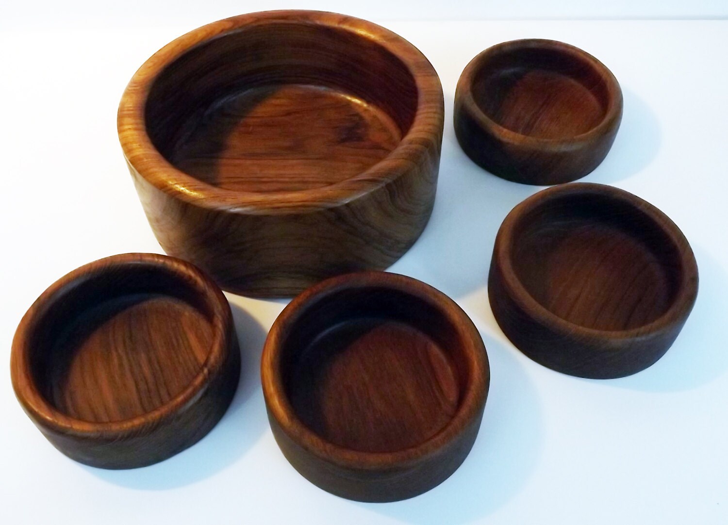 Wood Salad Bowls Vintage Wooden Goodwood Genuine Teak Made in