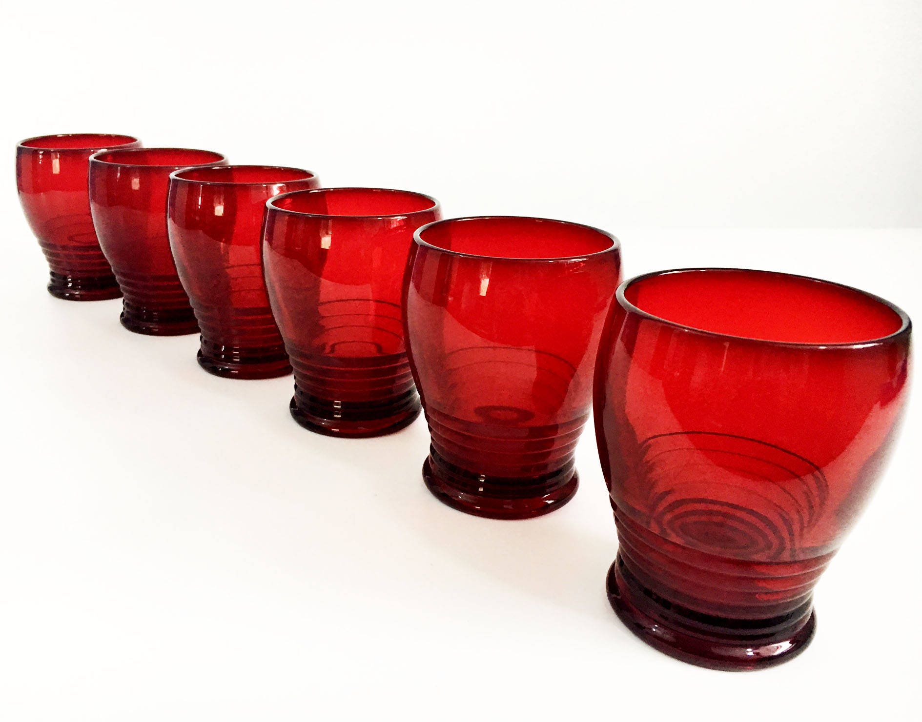 Vintage Cocktail Glasses in the style of Paden City, Set of 8 for