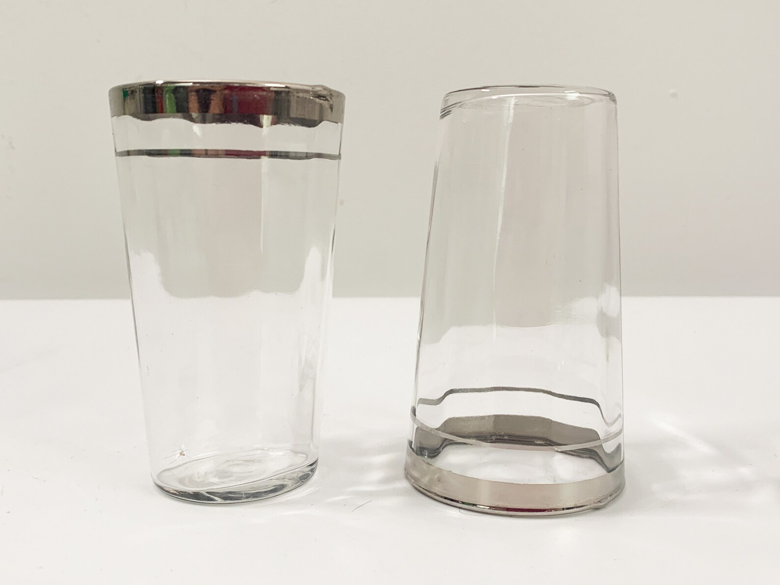 Vintage Small Juice Glasses Set of 6 Silver Rimmed Mad Men Etsy