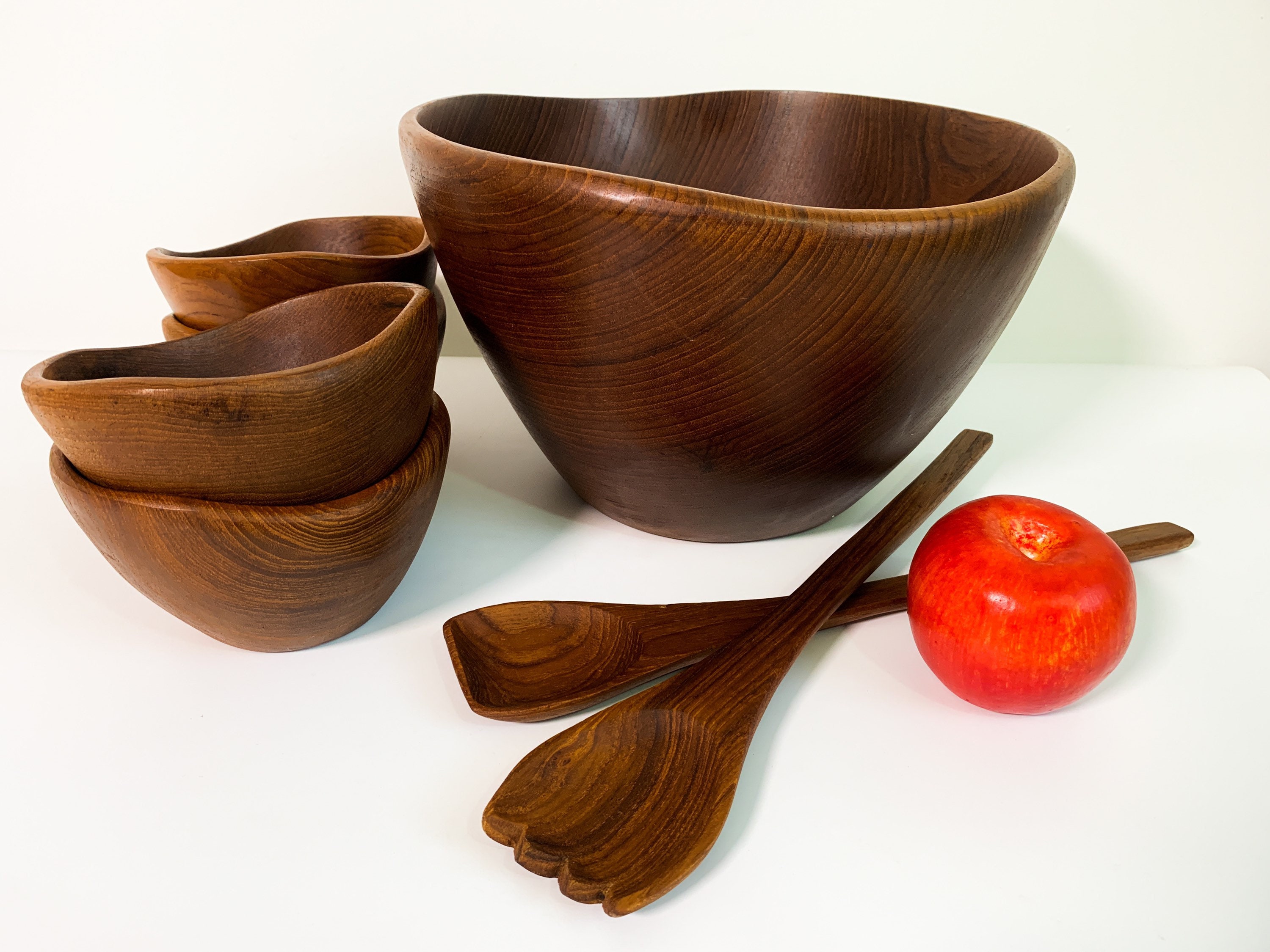 wooden salad bowl set (4 piece) - Earlywood