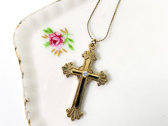 Vintage 14K Gold Fill Cross Necklace 