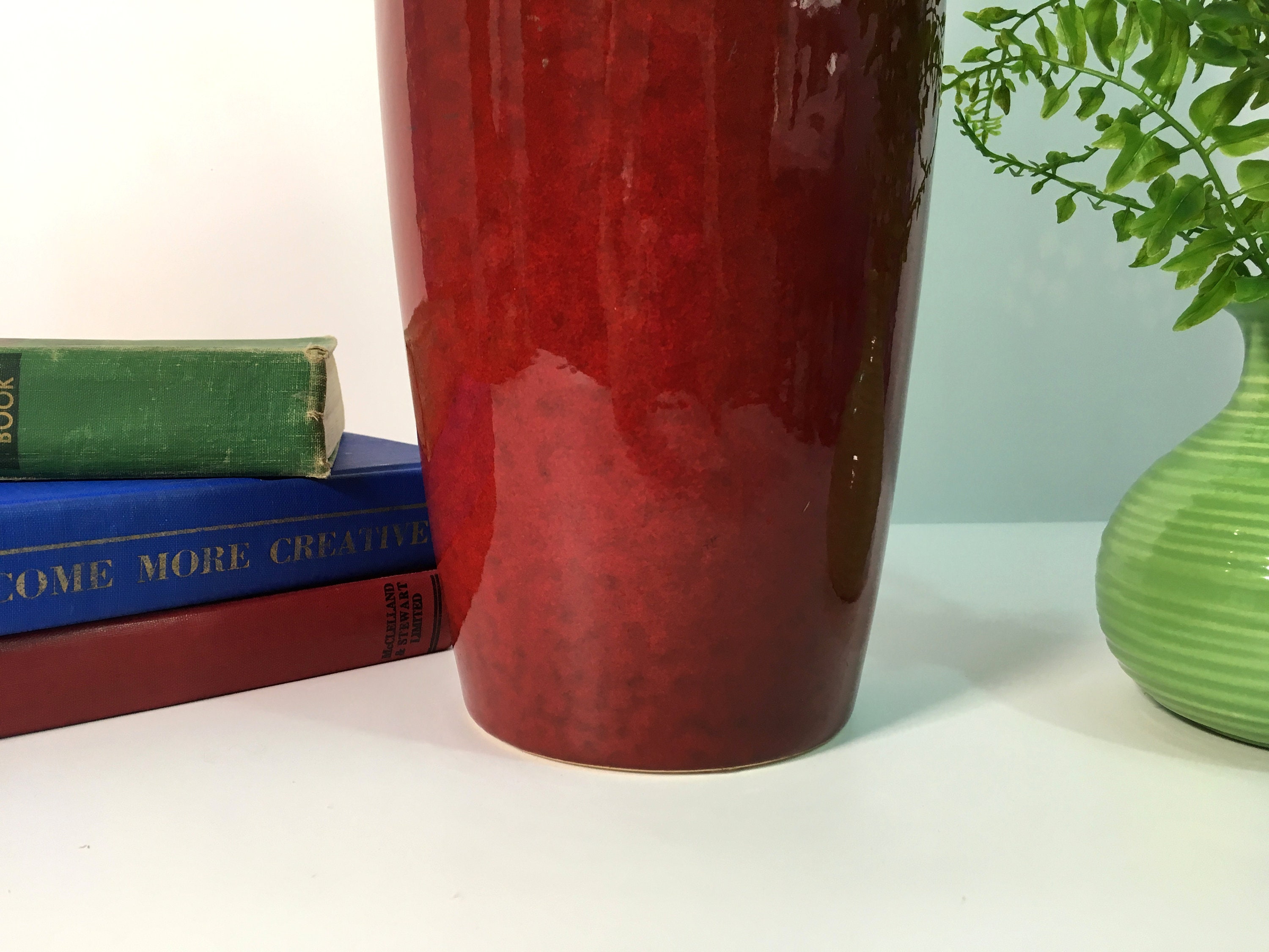 Vintage Oxblood / Dark Red Amano 16 Vase German Pottery 62940 Tall