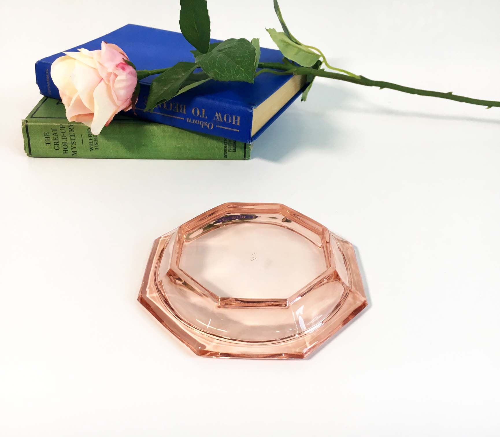 Blush Pink Depression Glass Ashtray by Heisey Vintage Depression