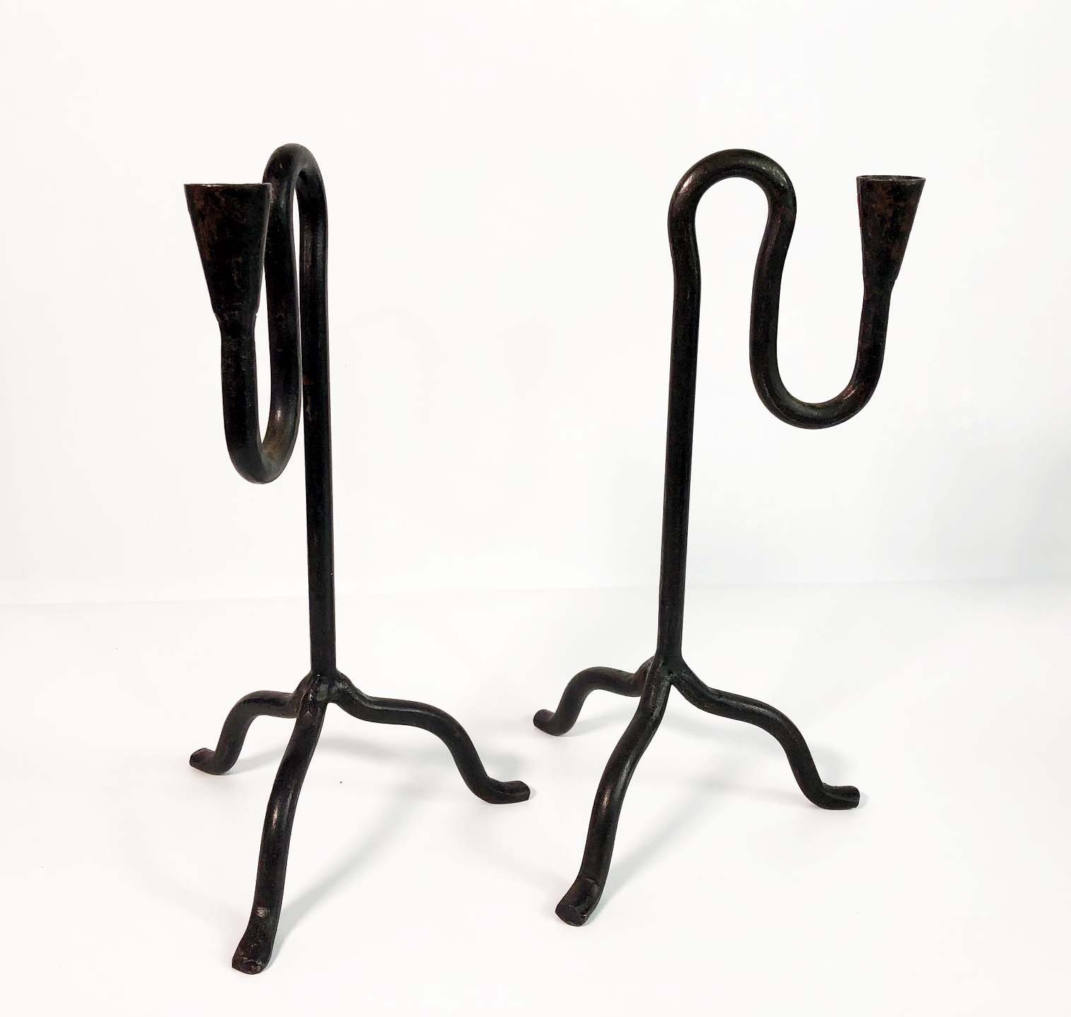Vintage Tall Cast Iron Candle Holders Modern Design Candlestick