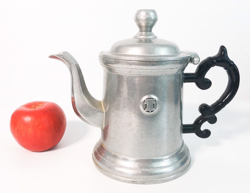 Vintage Wilton Armetale RWP Coffee Pot with Black Handle Liberty Armetale Coffee Pot, Teapot