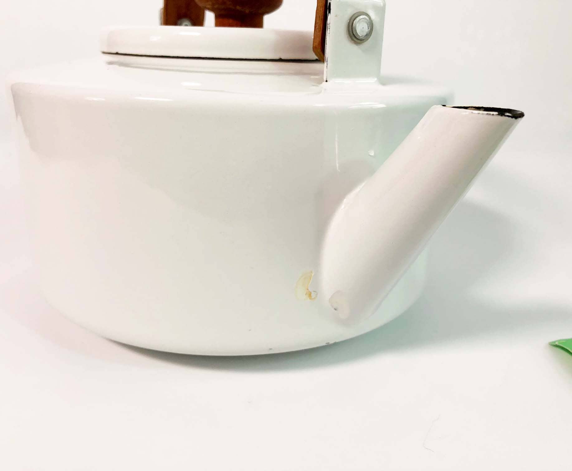 Danish Michael Lax Copco White Enamel Tea Kettle / Pot Made in Spain