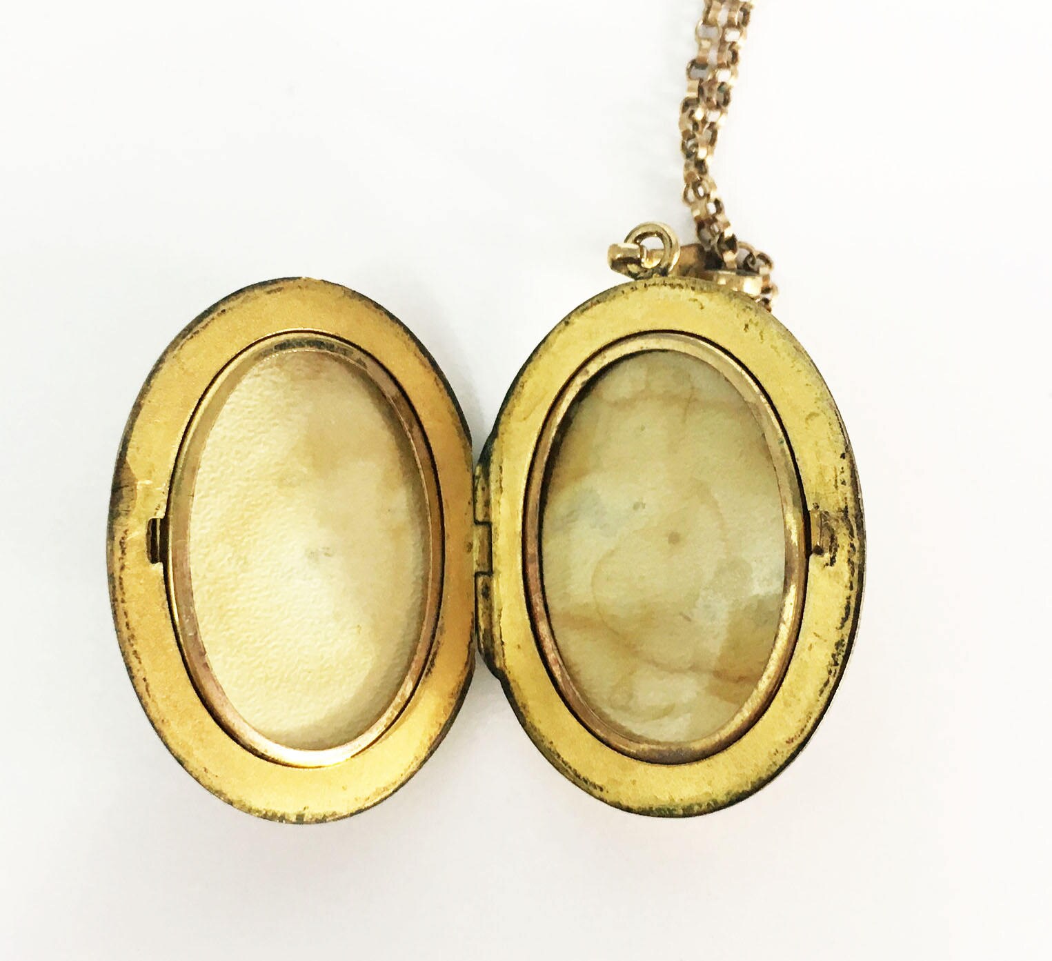 Vintage Locket with Blue Enamel Flower 1/20 10K GF Gold Filled A&Z