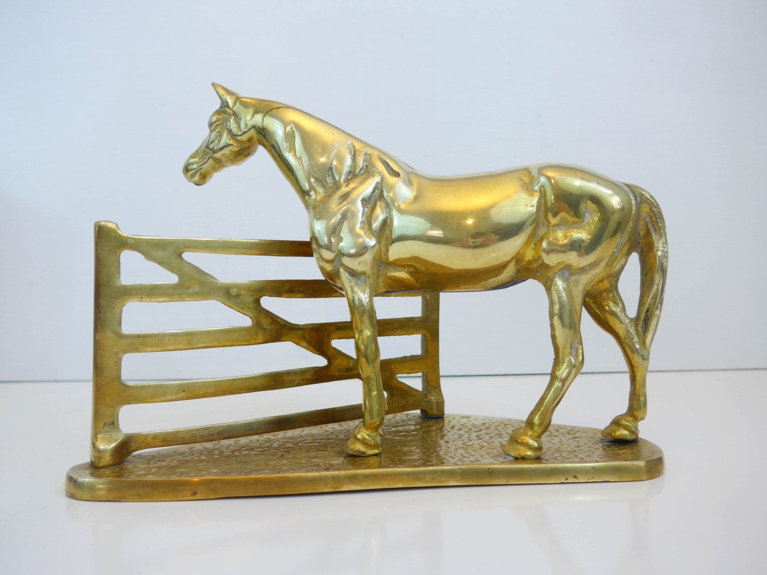 Vintage VERY LARGE Sold Brass Horse Home Decor Equestrian Statue