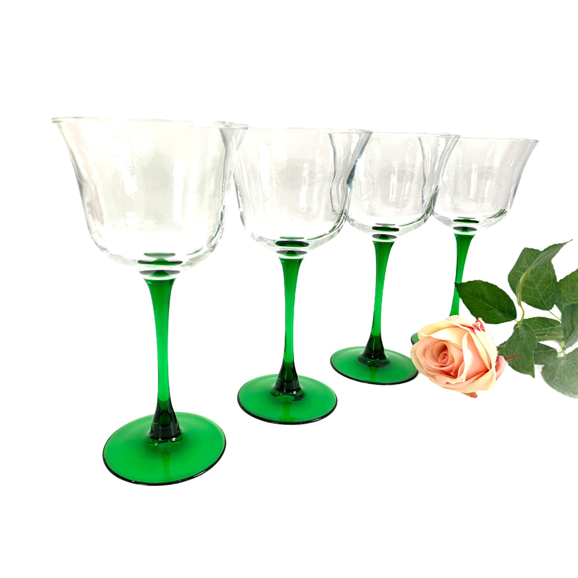 HKliving USA AGL4472 The Emeralds olive green wine glass tall stem