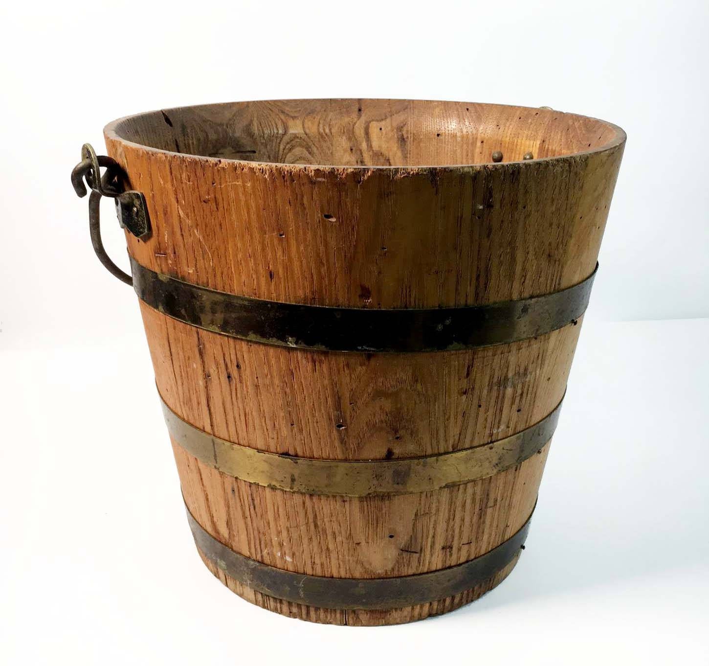 Vintage Rustic Woodenware Wood Bucket / Pail Farmhouse Decor Vintage
