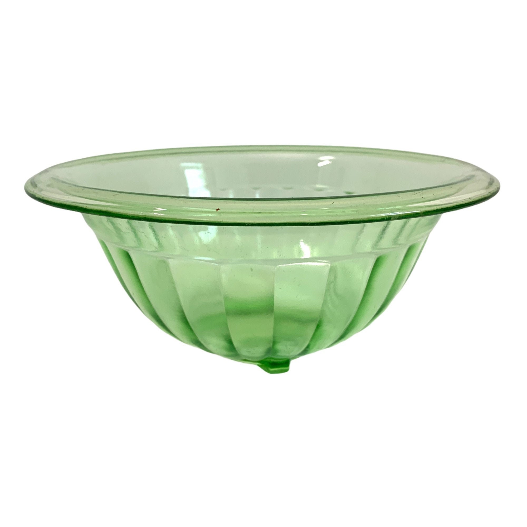 D & B Co Green Uranium Depression Glass 4 Cup Mixing Bowl