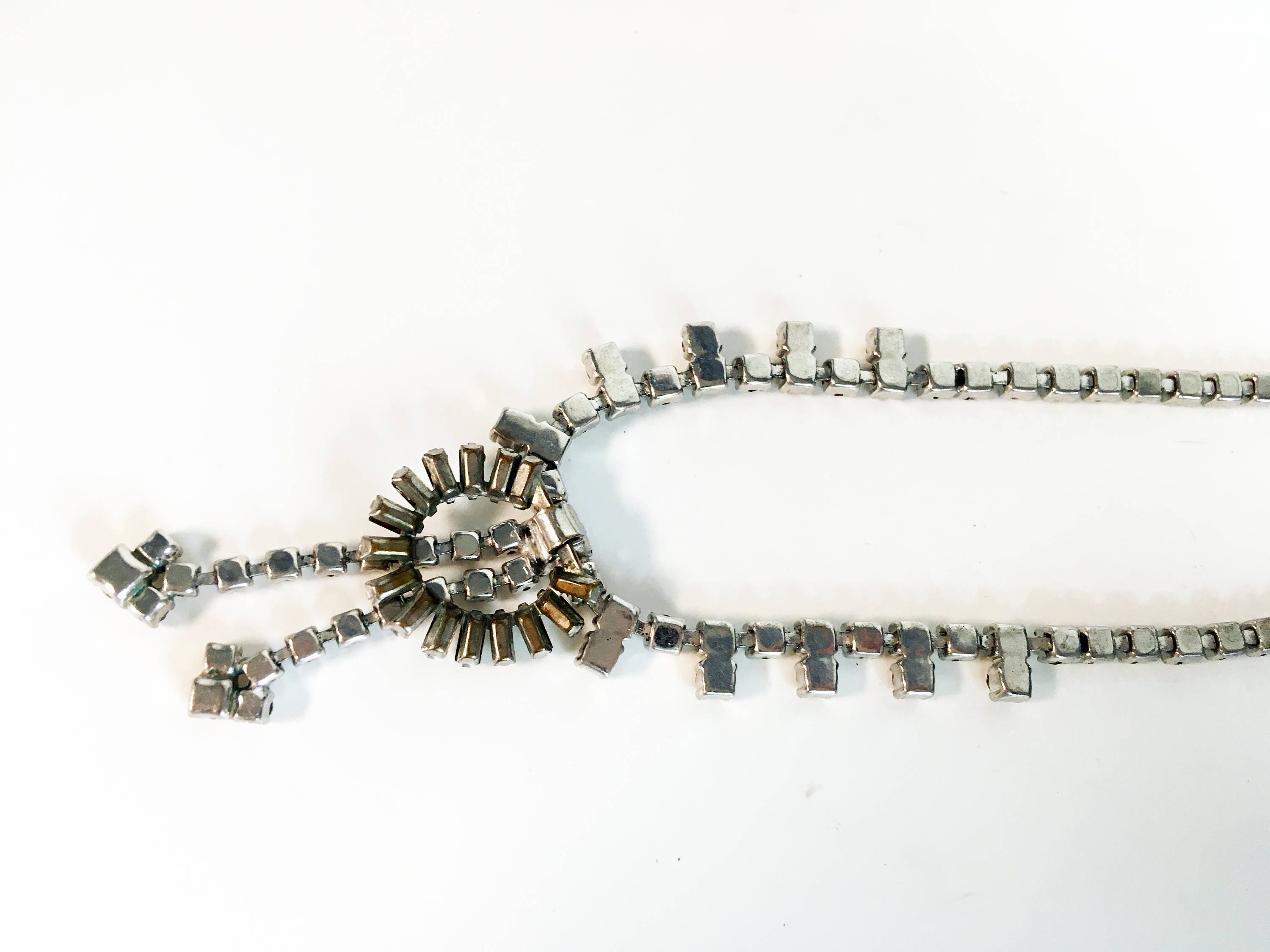 Vintage Parco Signed Rhinestone Choker Necklace Faceted Round