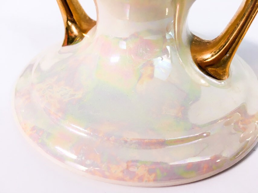 Pair Candlestick Holders Pearl China Comany Vintage Set Pearlized