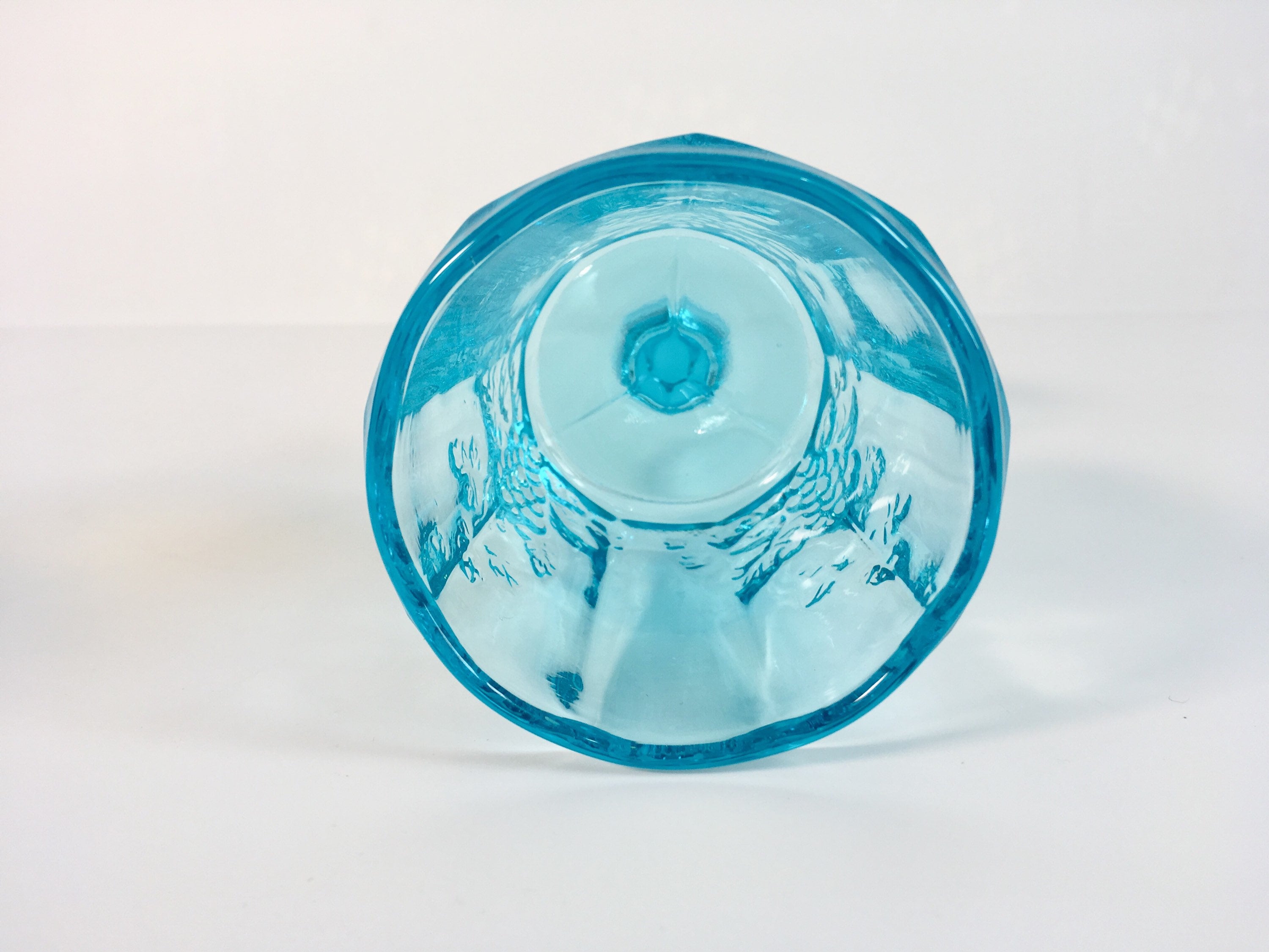 Paneled Grape Glass by Westmoreland Vintage Aqua Blue Grape Motif