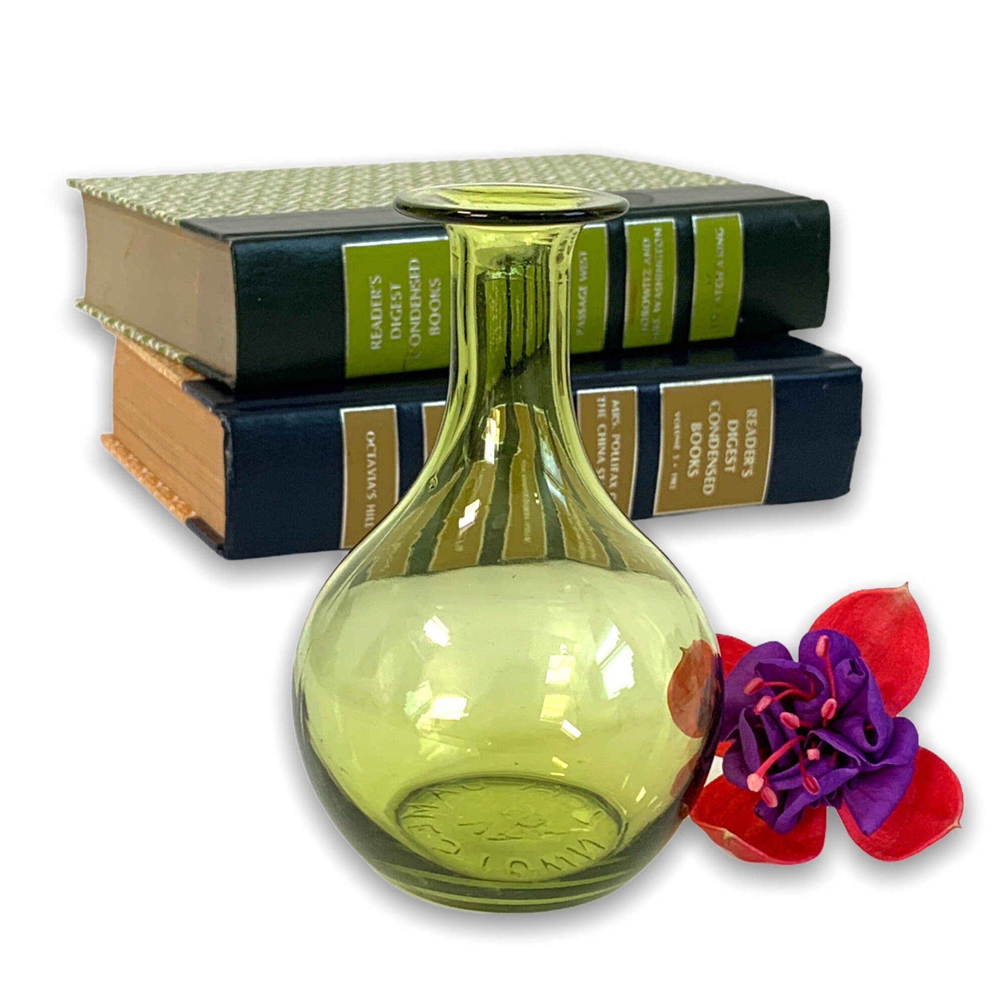 Vintage Green Jamestown Bottle Dated 1957 Reto Mid century Home Decor