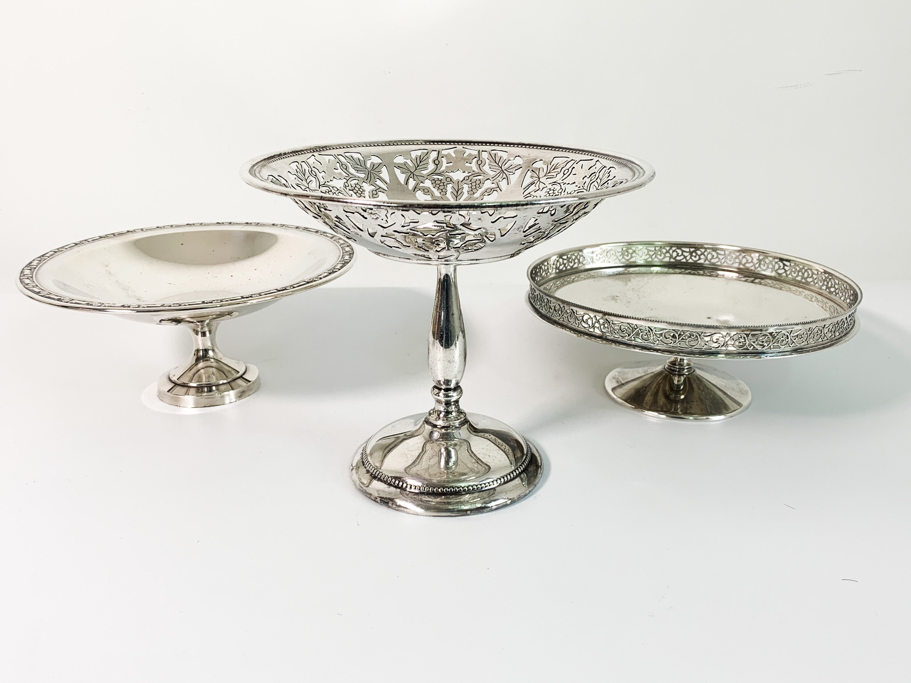 Vintage Silver Plate Candy Dish Compote Pedestal Base Made Italy PM