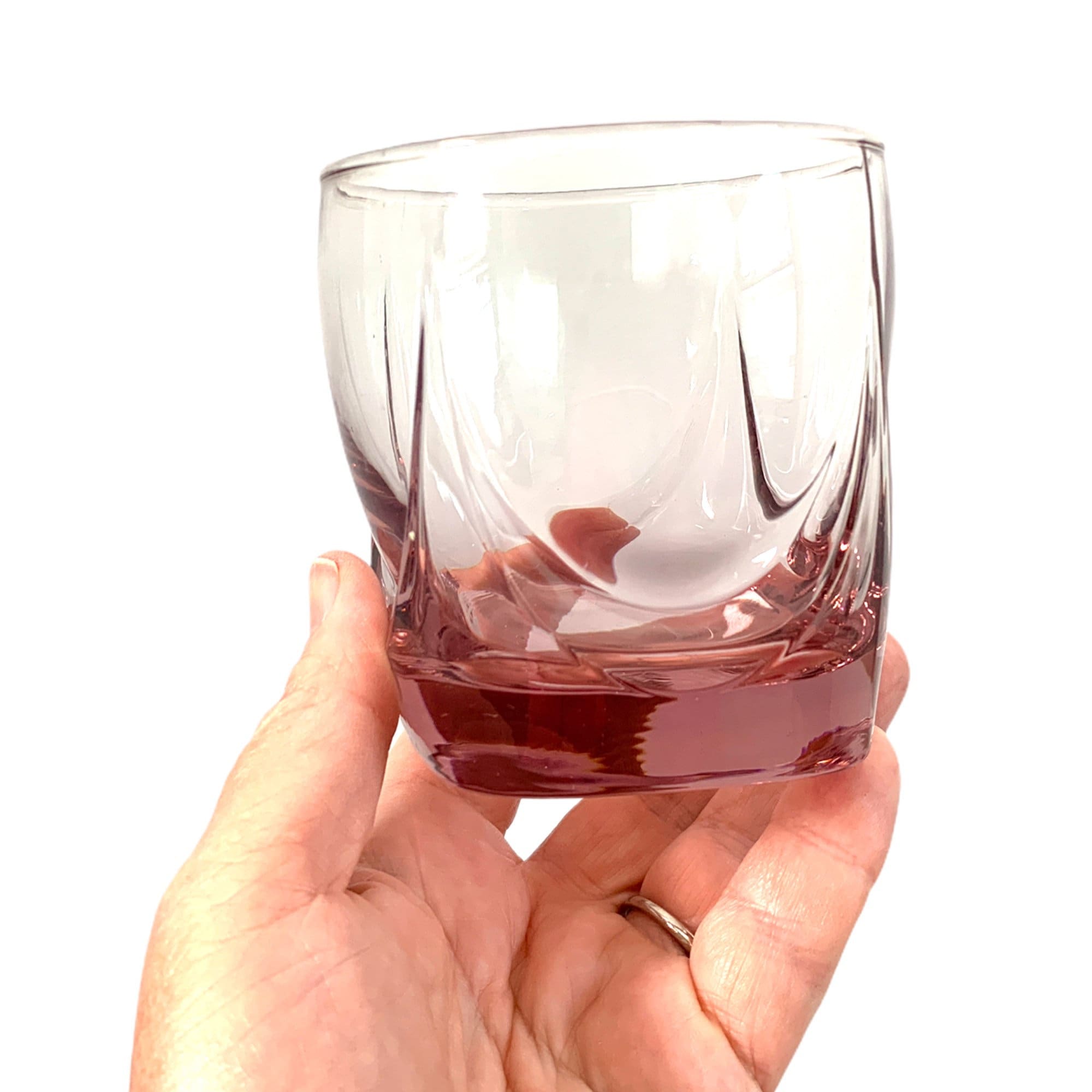 5 Vintage Imperial Plum by Libbey Pink Glasses Five Old Fashioned