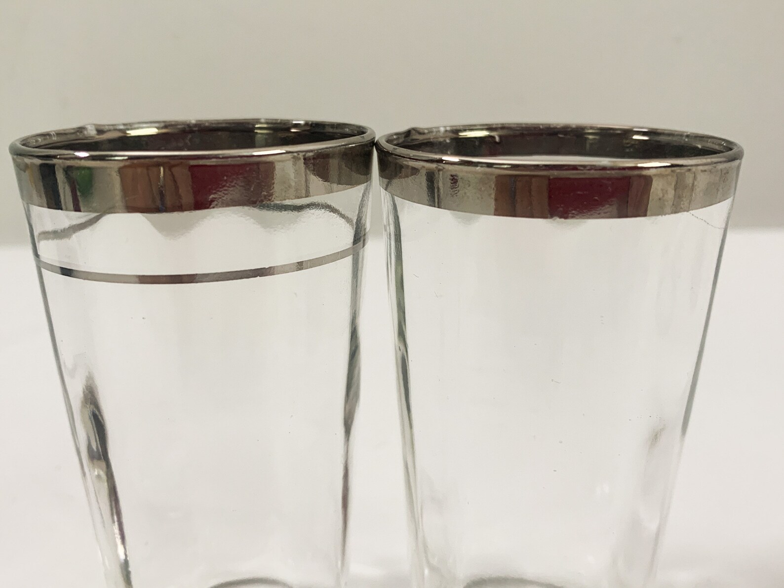 Vintage Small Juice Glasses Set of 6 Silver Rimmed Mad Men Etsy