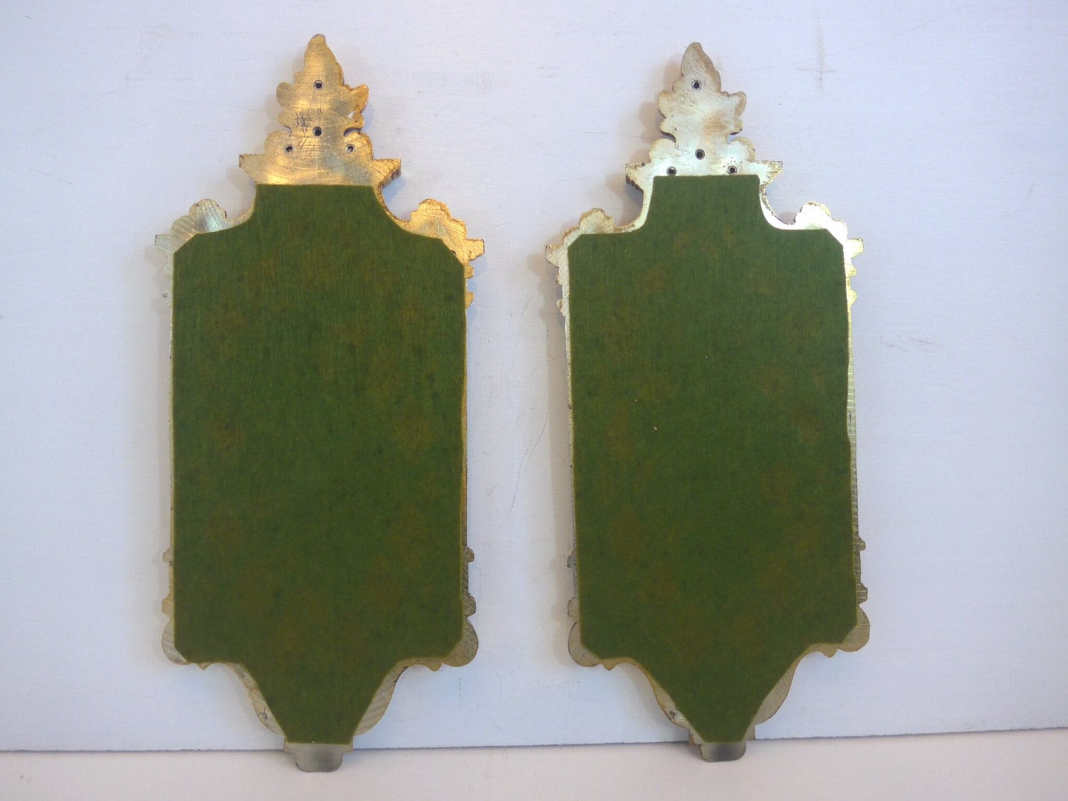 Pair Vintage Gold Ornate Wall Hangings Mid Century Wall Decor