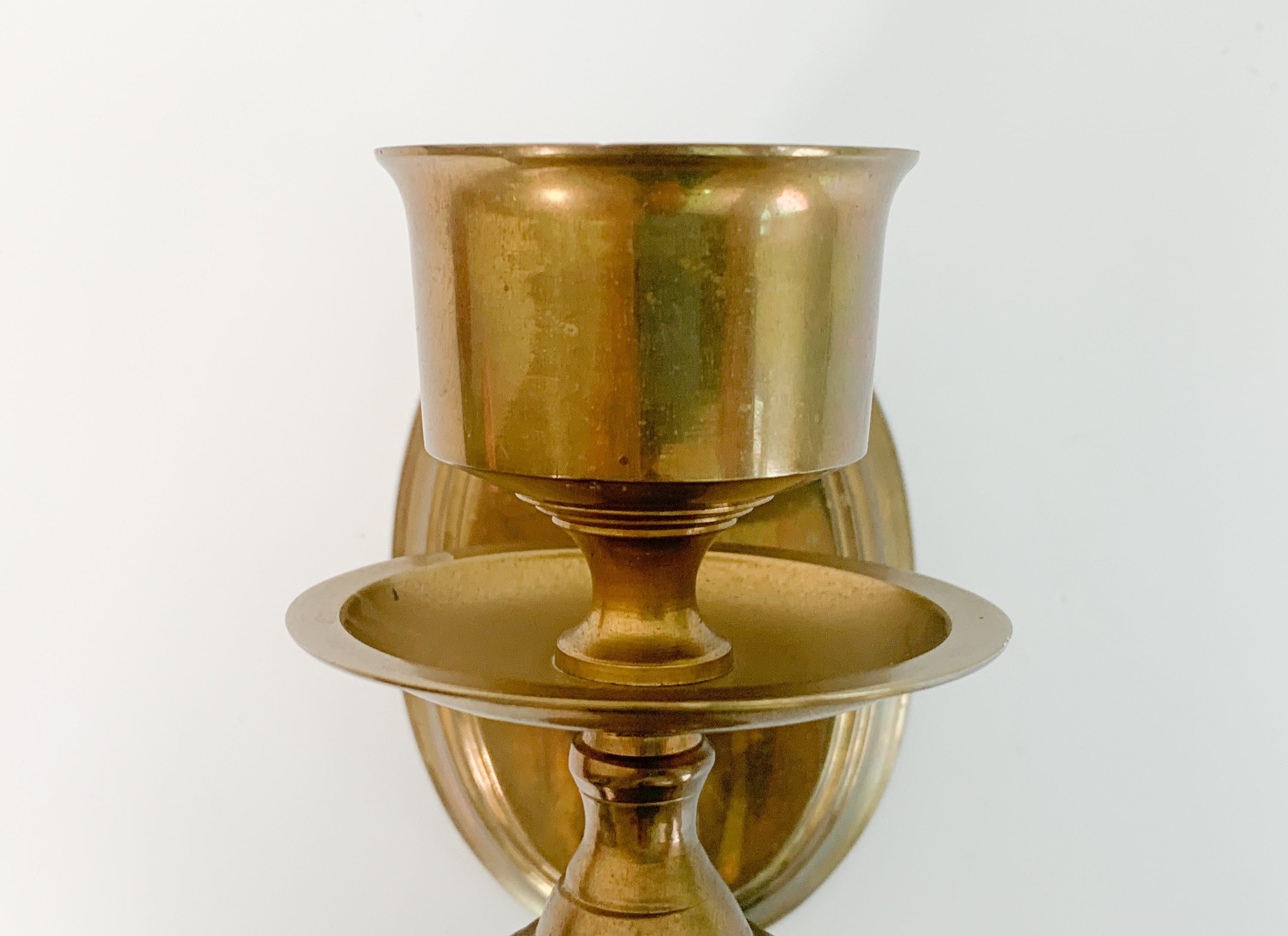 Single Vintage Brass Wall Sconce Mid Century Tall Long Solid Brass