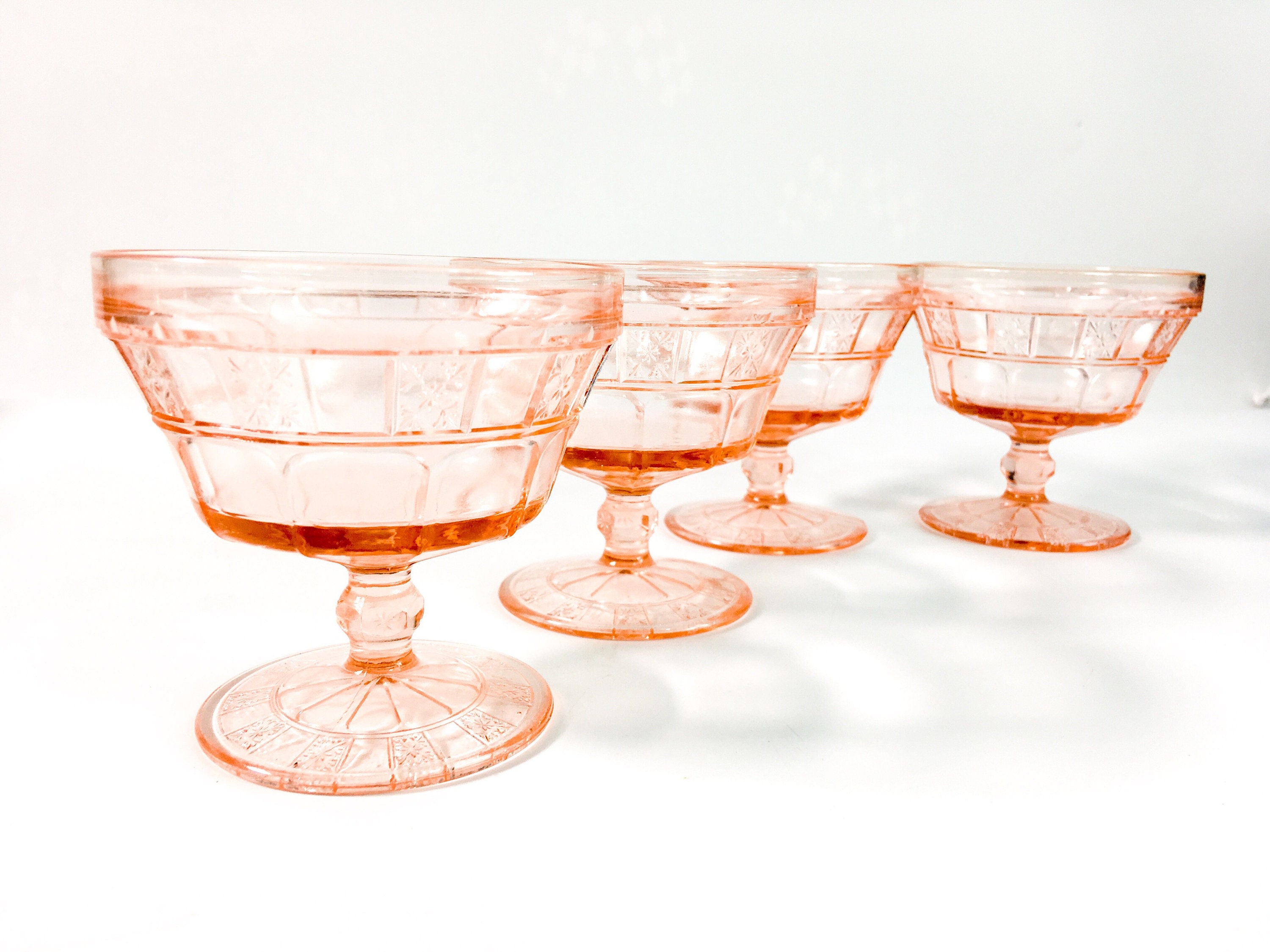 Set 4 Pink Depression Glass Sherbet Glasses Vintage Doric Pink By Jeannette,What Is Pectin