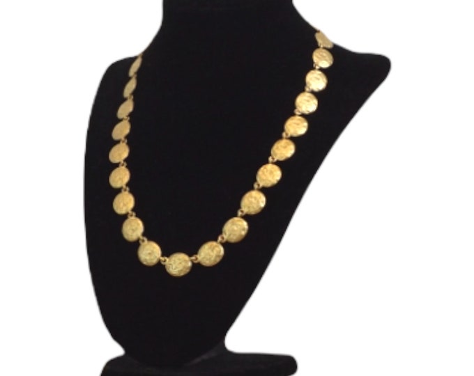 Erwin Pearl Molten Gold Multiple Disk Chain Necklace - Single Strand 22K Gold Plated Jewelry Shiny Chunky Statement Necklace - Gift for Her